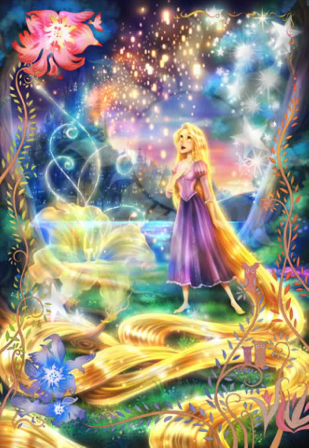 DP-1000-022 Tenyo Disney Princess Rapunzel Shining Magical Hair Fantastical Art