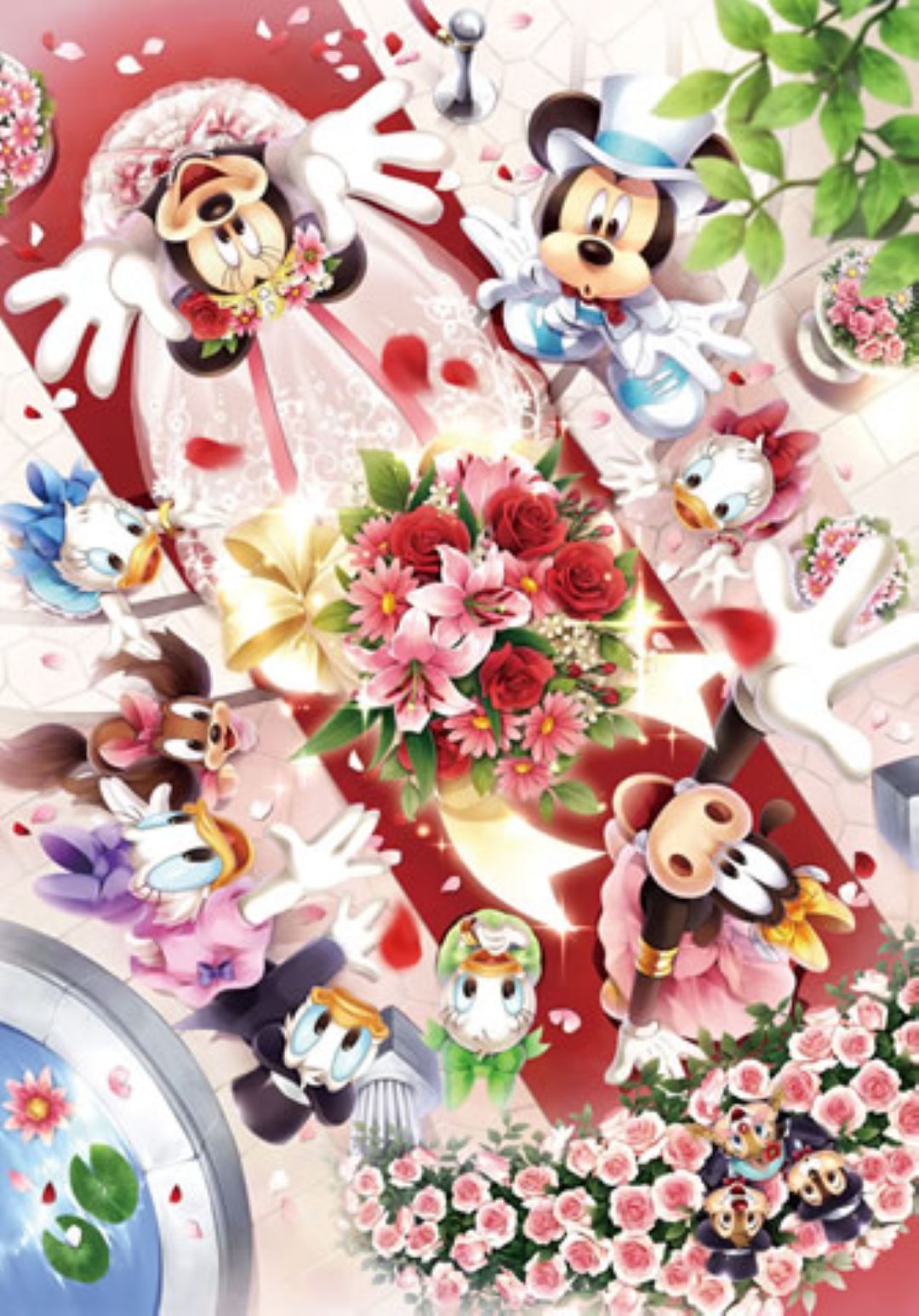 DSG-500-438 Tenyo Disney Minnie and Mickey Happy Wedding Bouquet Toss